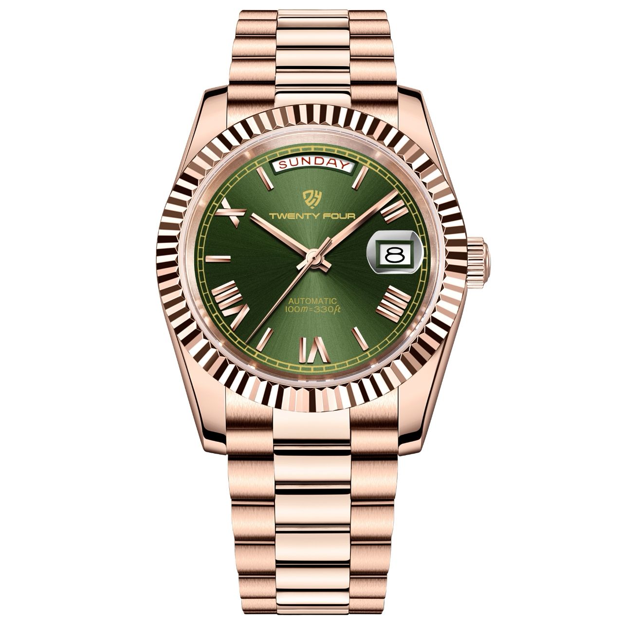 TF-1783 Rose Gold Olive dial